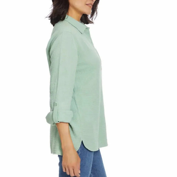 Anne Klein ladies guaze button up shirt - Picture 2 of 7